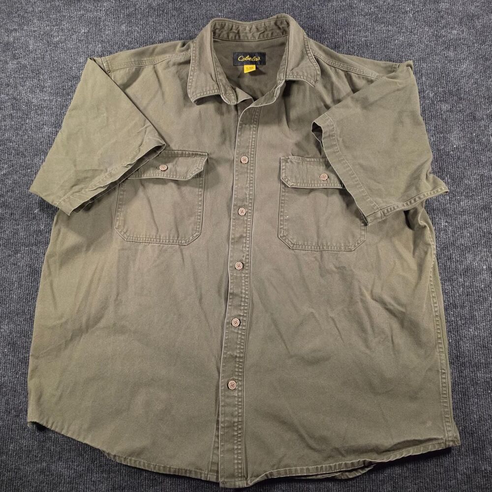 Cabela-s Men's Green and Khaki Shirt